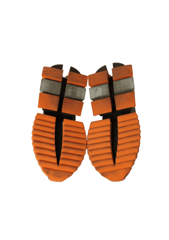 Dolce Gabbana Super King & Queen Leather Sneakers Dark Green Orange Black - Image 3